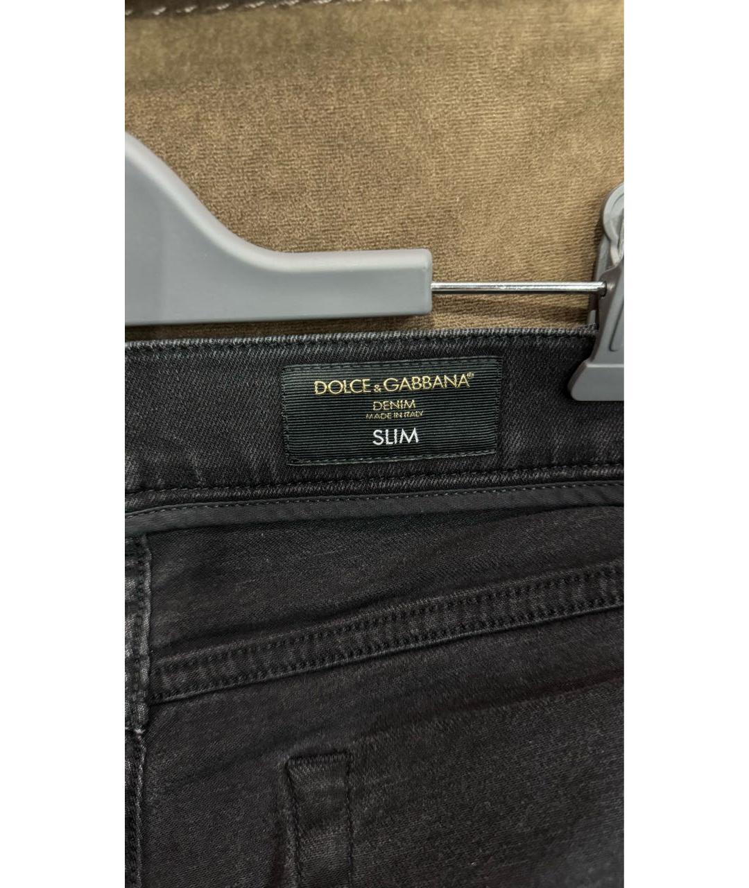 DOLCE&GABBANA Черные хлопко-эластановые джинсы, фото 5