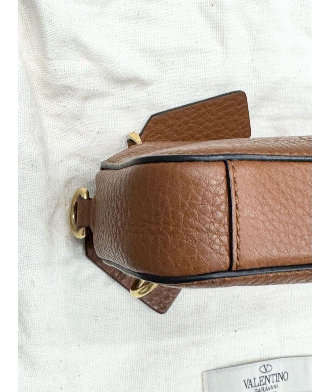 VALENTINO Коричневая кожаная сумка через плечо, фото 8