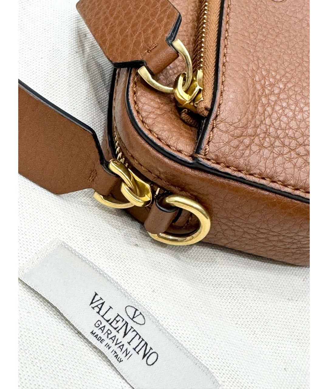 VALENTINO Коричневая кожаная сумка через плечо, фото 6