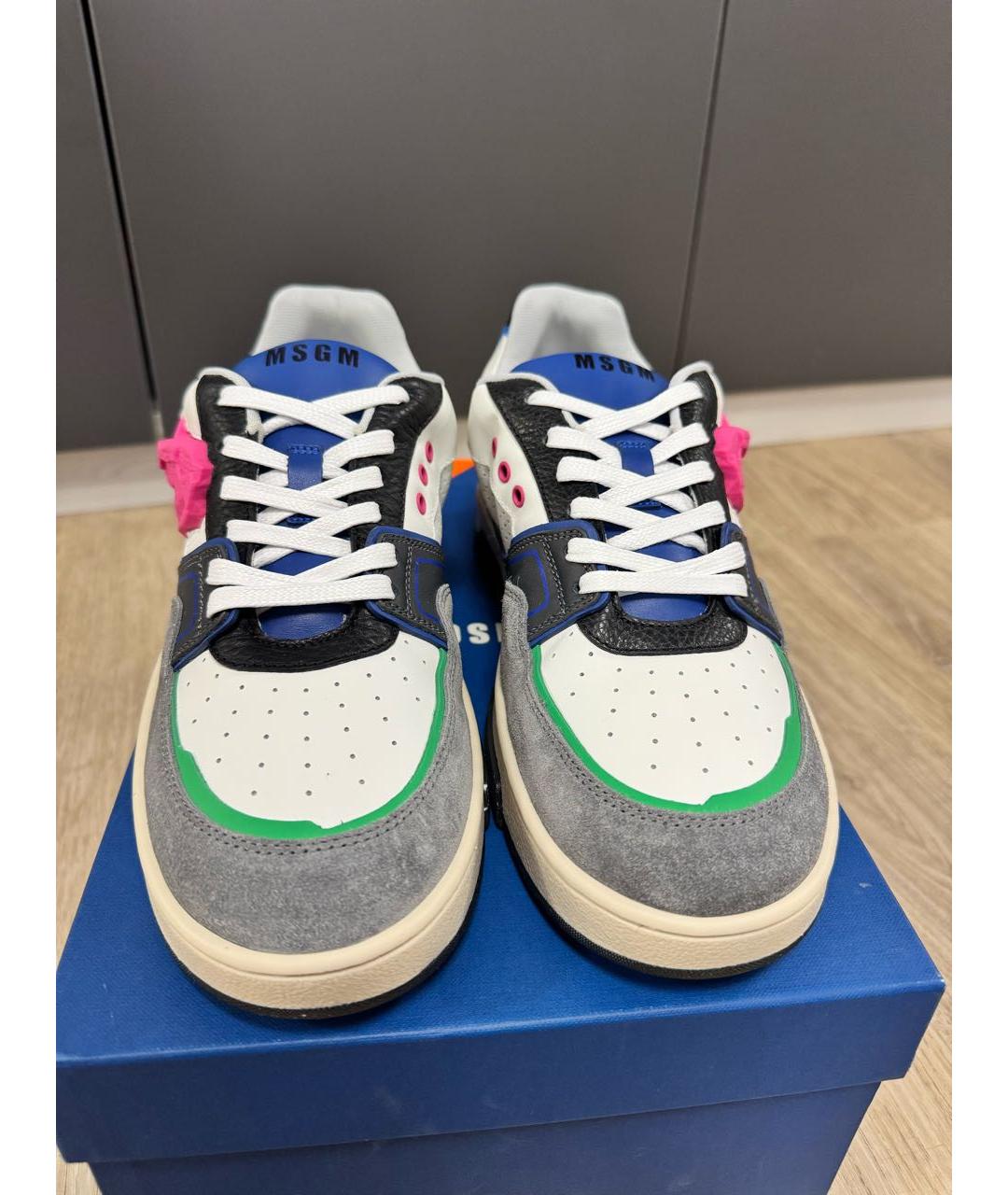 MSGM Мульти кожаные низкие кроссовки / кеды, фото 2
