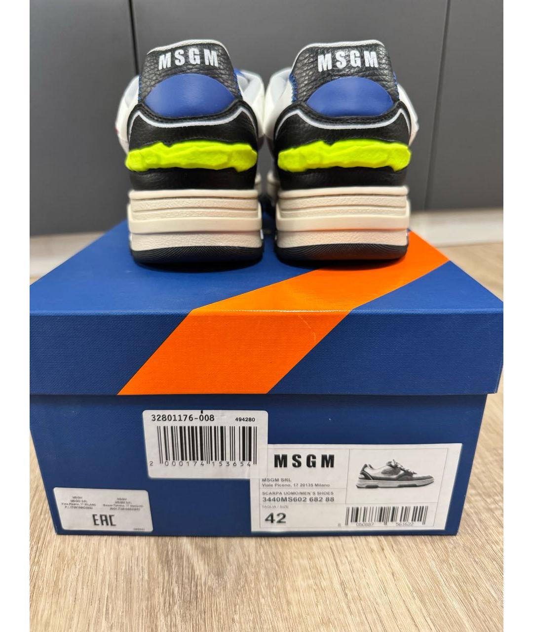 MSGM Мульти кожаные низкие кроссовки / кеды, фото 4