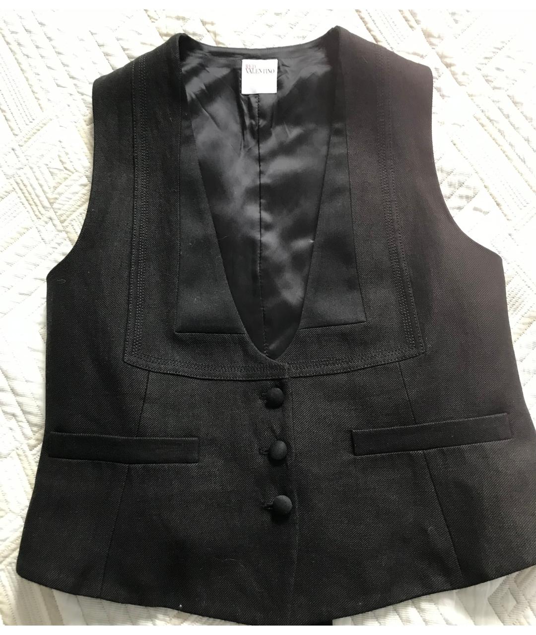 RED VALENTINO Черный шерстяной жилет, фото 6