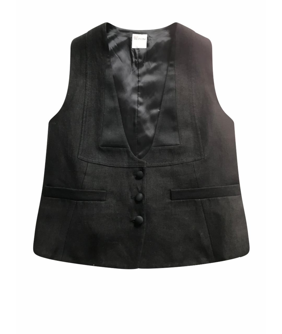RED VALENTINO Черный шерстяной жилет, фото 1
