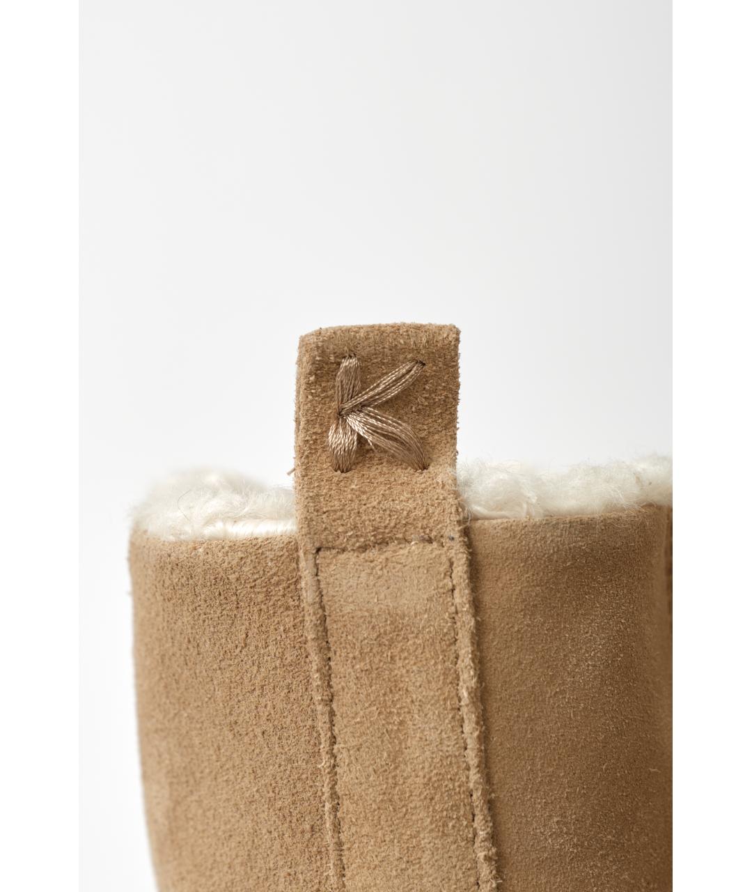 KITON Бежевые замшевые ботинки, фото 4