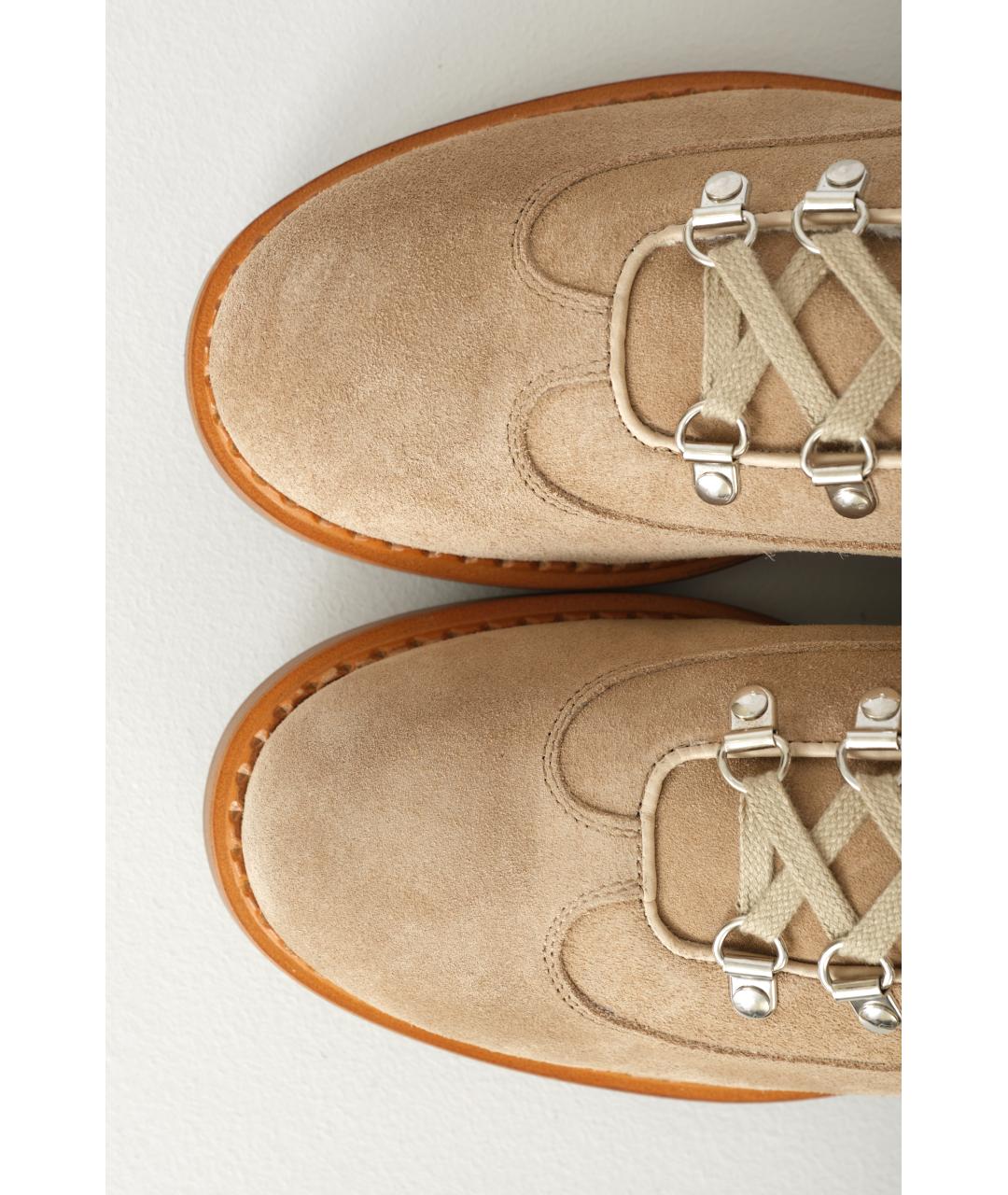 KITON Бежевые замшевые ботинки, фото 6