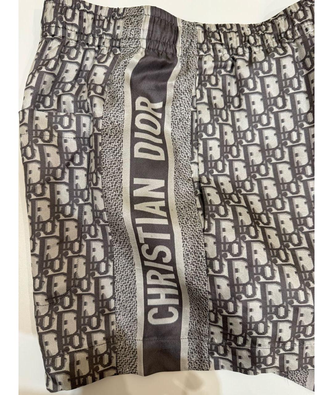 CHRISTIAN DIOR Серые шелковые шорты, фото 4