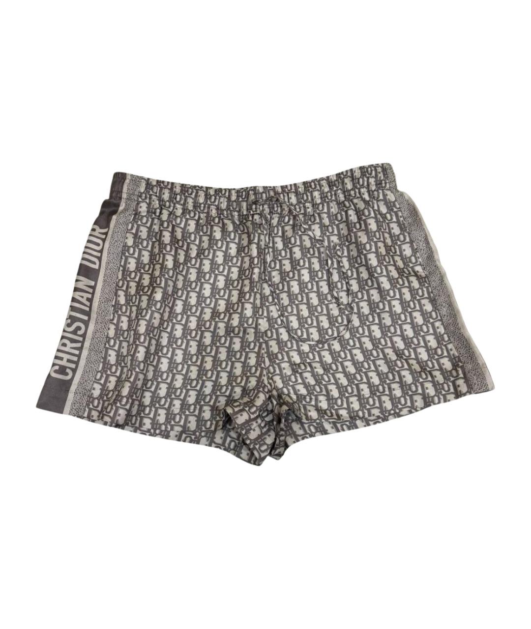 CHRISTIAN DIOR Серые шелковые шорты, фото 1