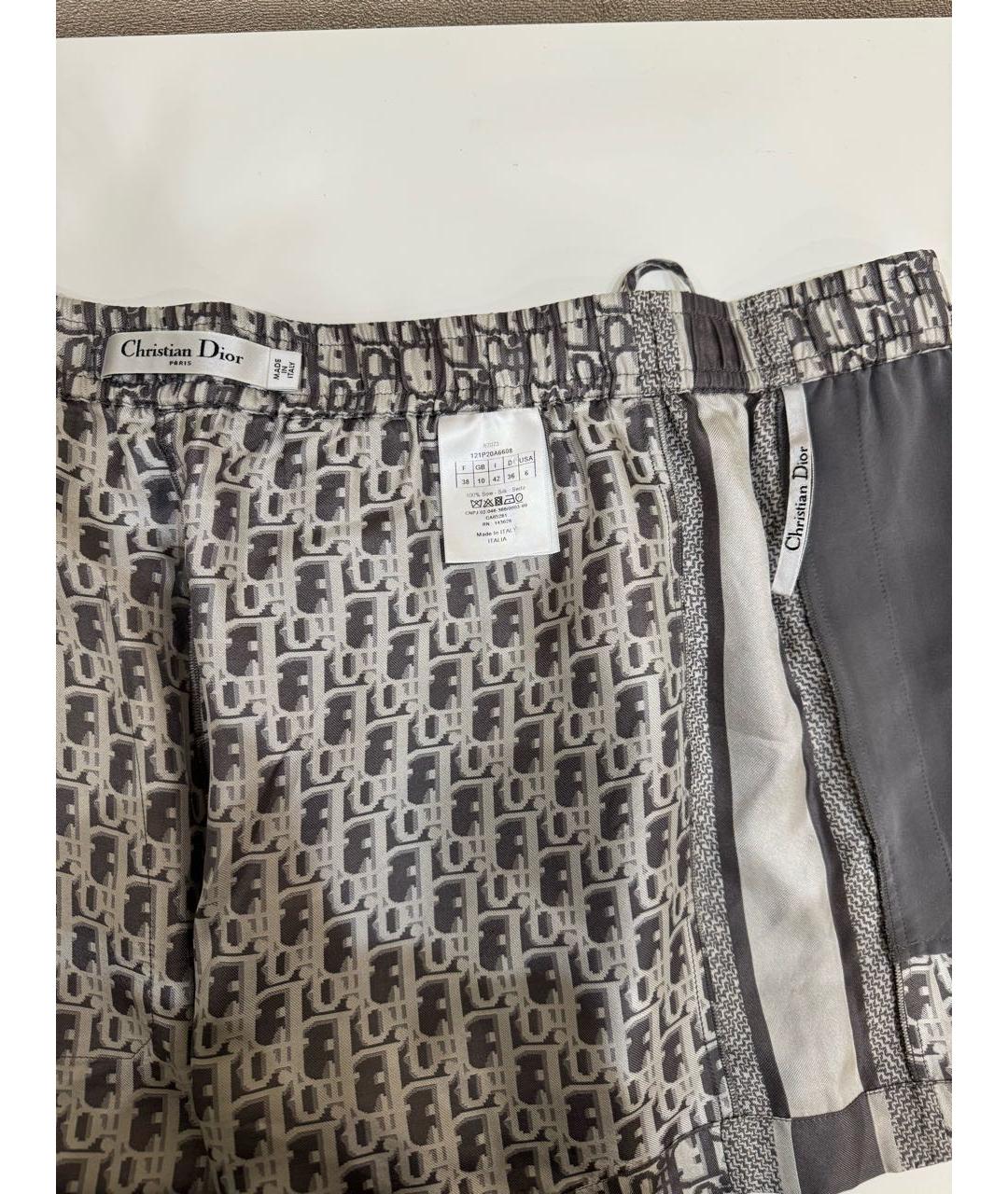 CHRISTIAN DIOR Серые шелковые шорты, фото 5