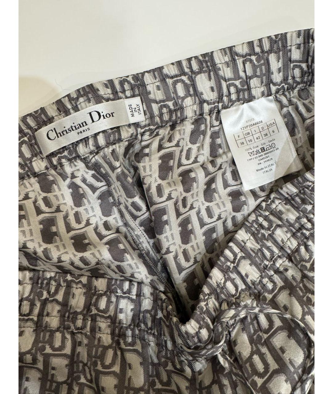 CHRISTIAN DIOR Серые шелковые шорты, фото 3