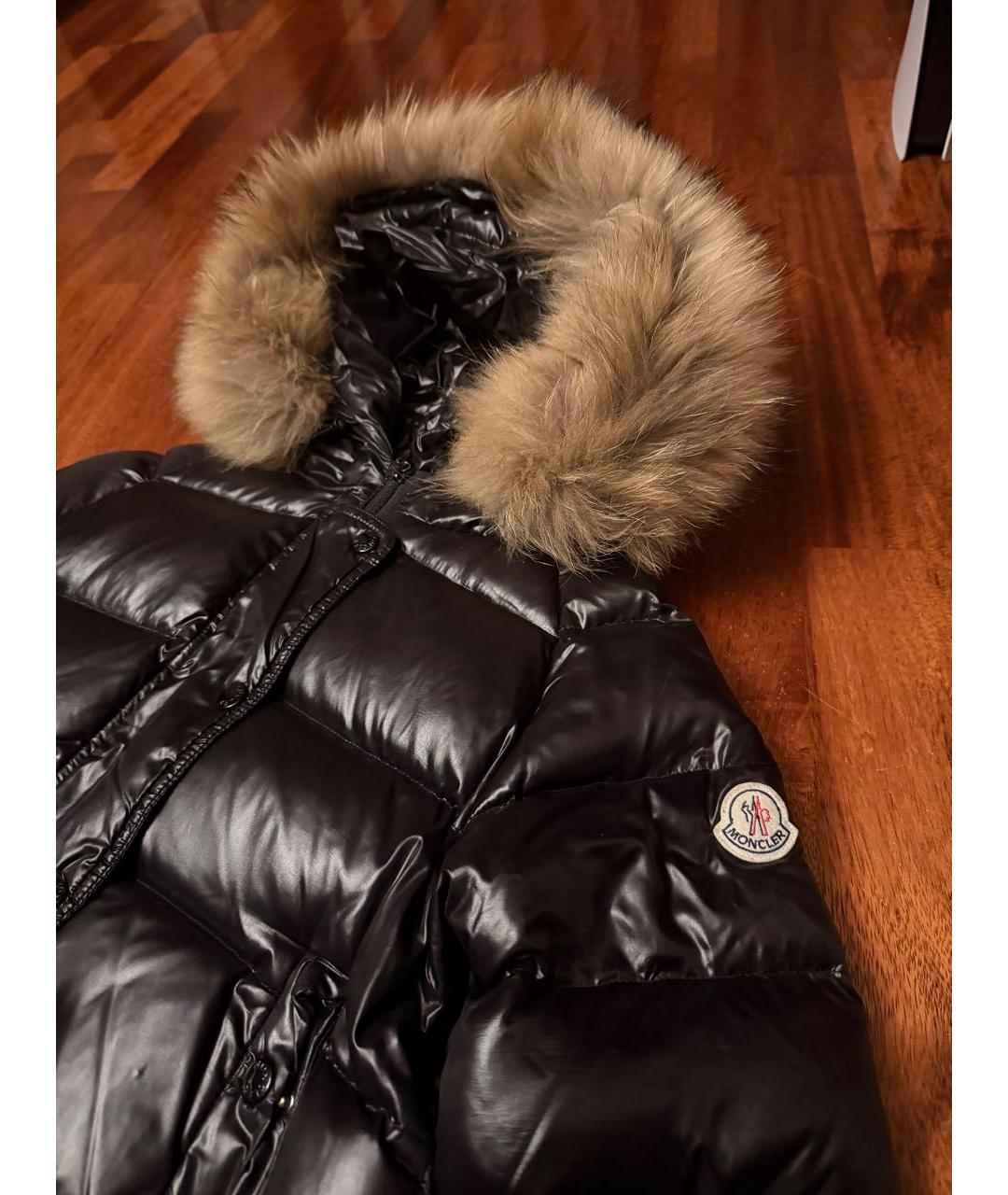 MONCLER Черный полиамидовый пуховик, фото 3
