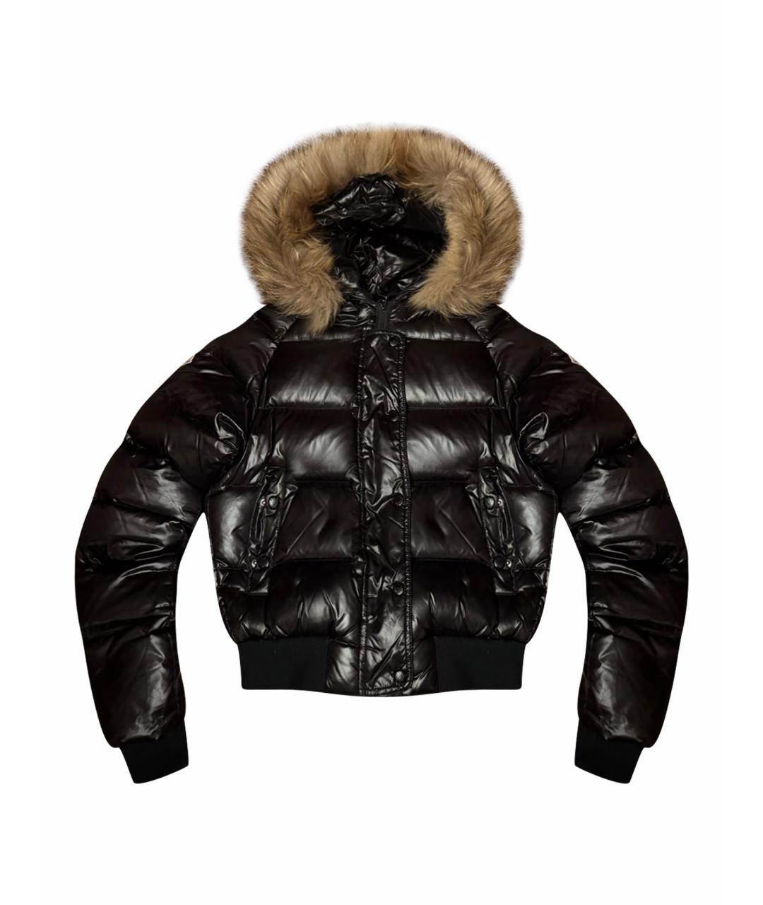 MONCLER Черный полиамидовый пуховик, фото 1