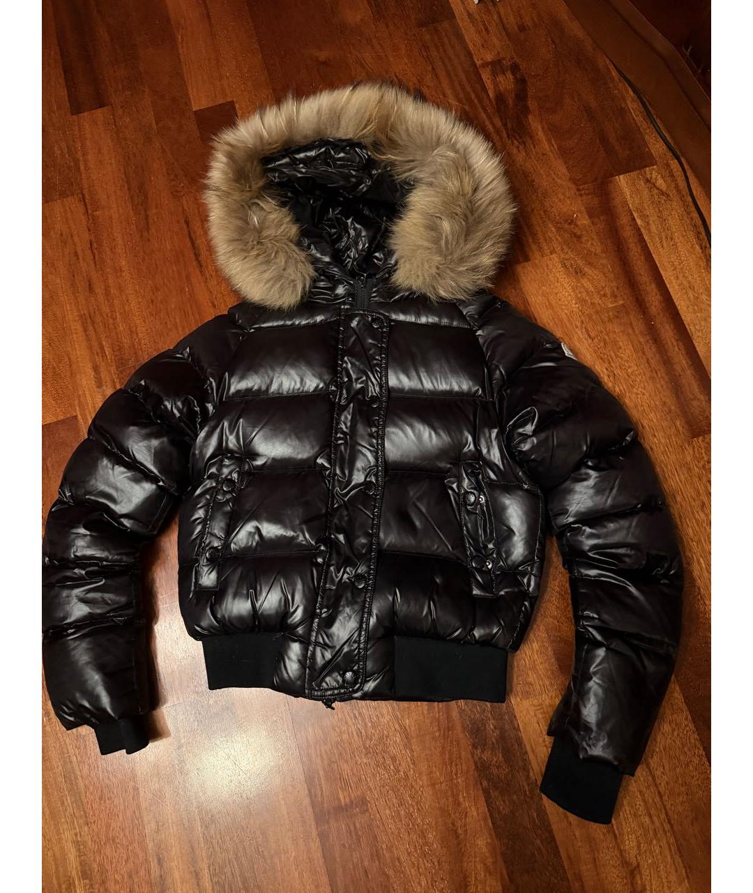 MONCLER Черный полиамидовый пуховик, фото 5