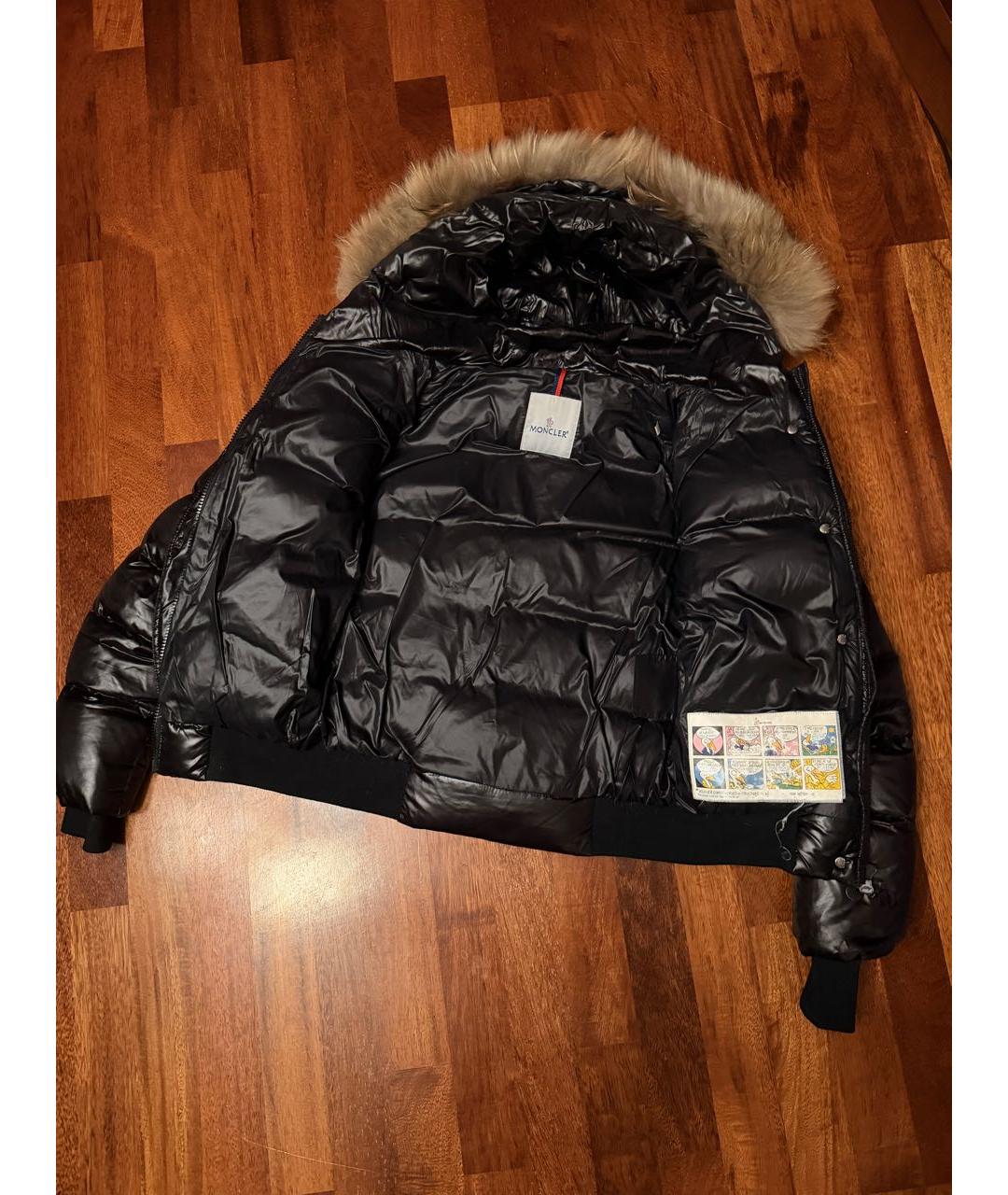 MONCLER Черный полиамидовый пуховик, фото 4