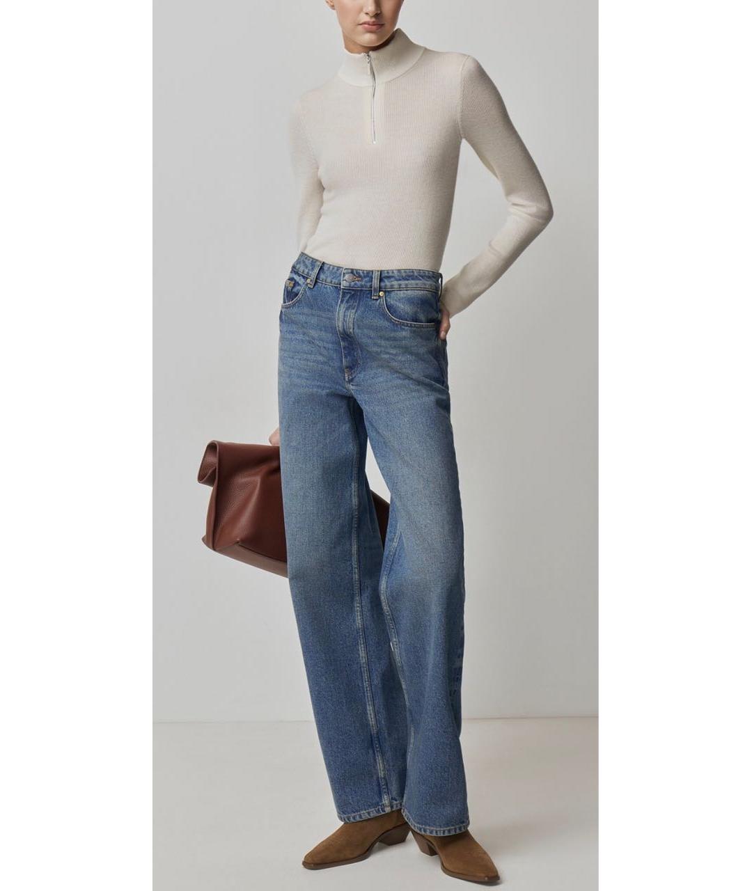 12 STOREEZ Темно-синие хлопковые прямые джинсы, фото 9