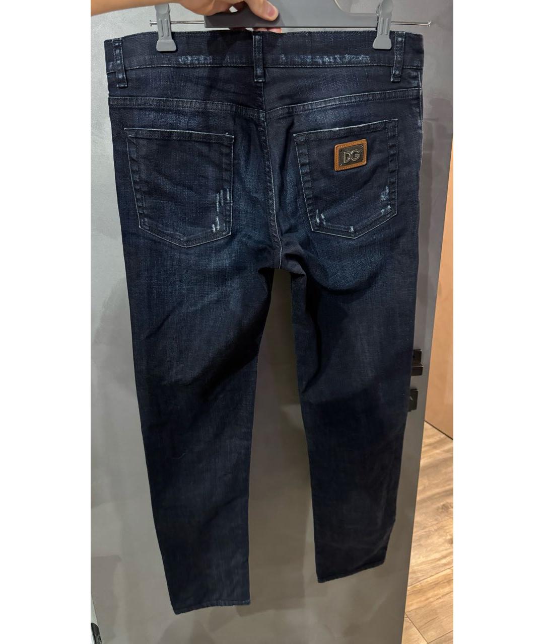 DOLCE&GABBANA Темно-синие хлопко-эластановые джинсы скинни, фото 2