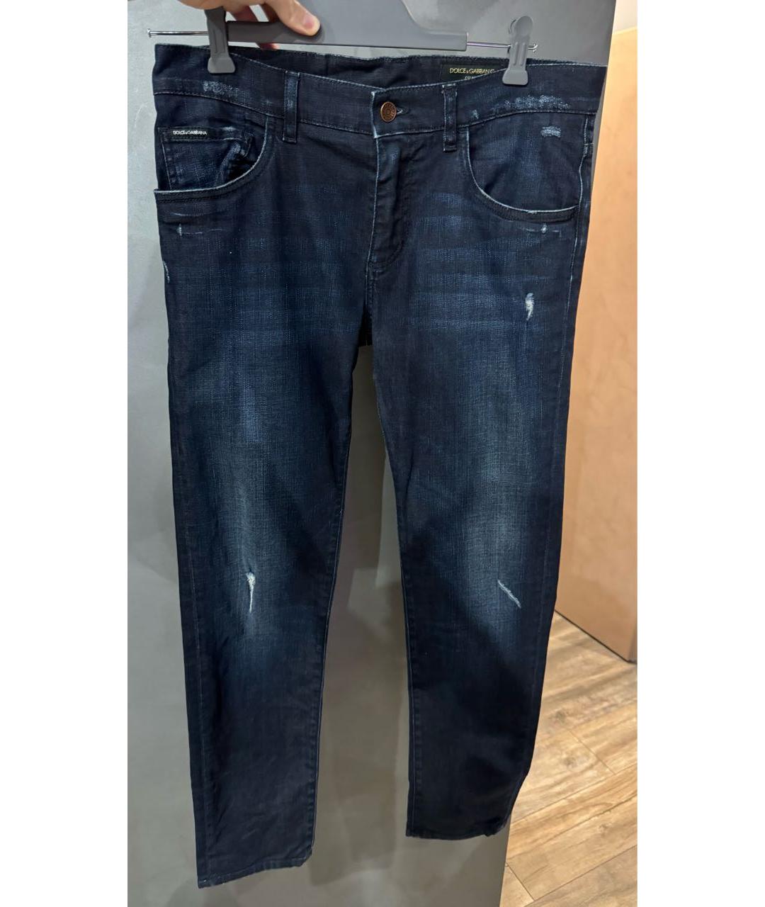 DOLCE&GABBANA Темно-синие хлопко-эластановые джинсы скинни, фото 8