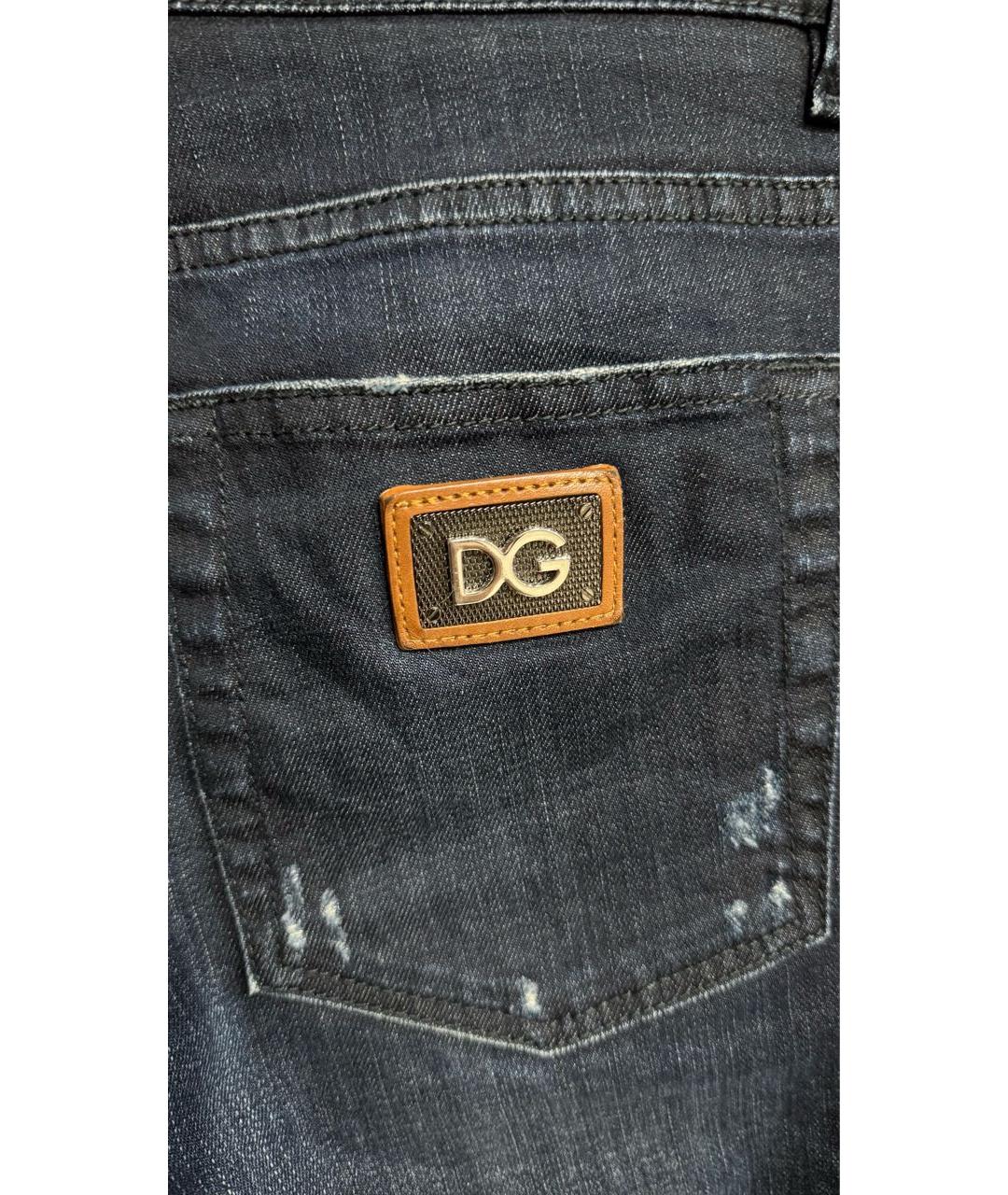 DOLCE&GABBANA Темно-синие хлопко-эластановые джинсы скинни, фото 5