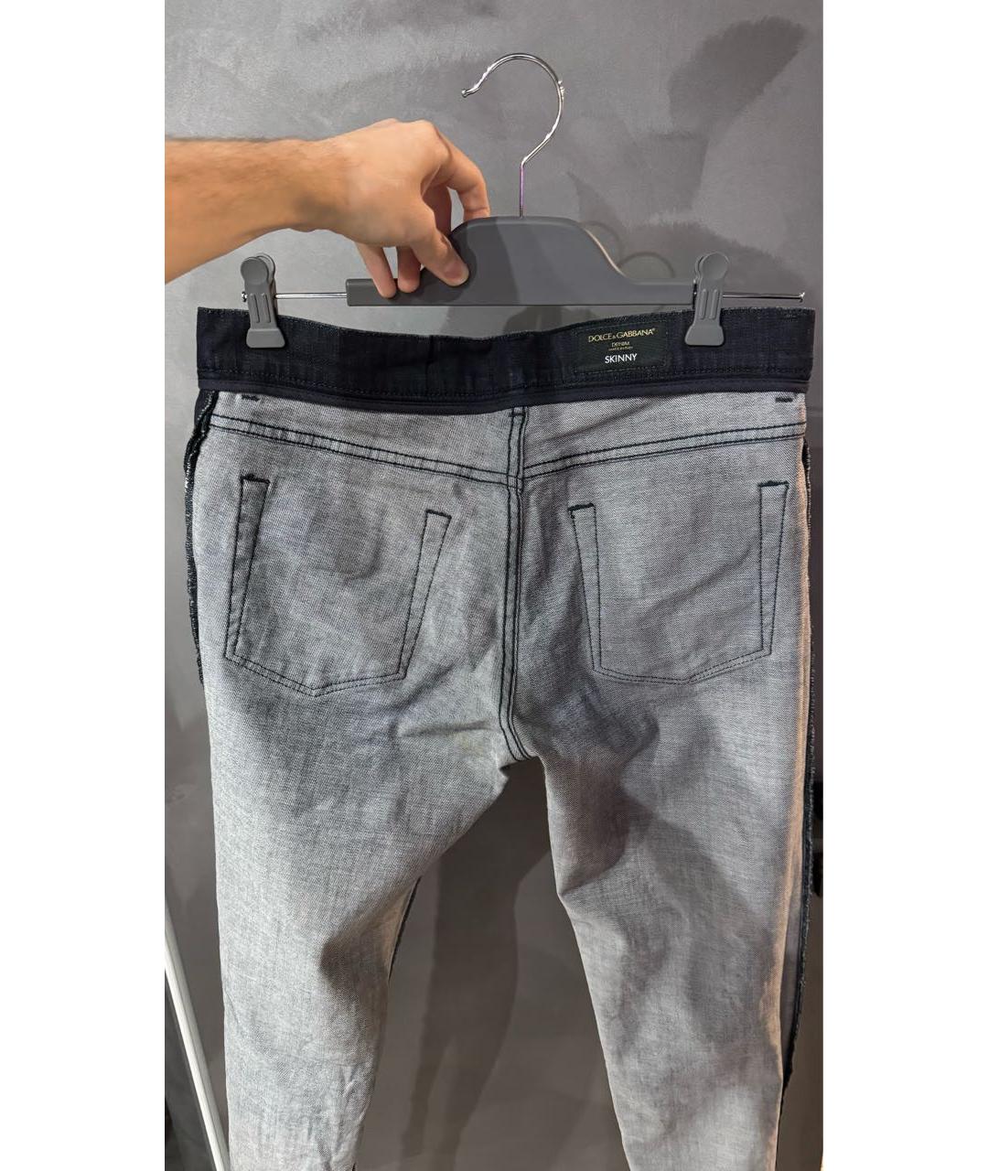 DOLCE&GABBANA Темно-синие хлопко-эластановые джинсы скинни, фото 3