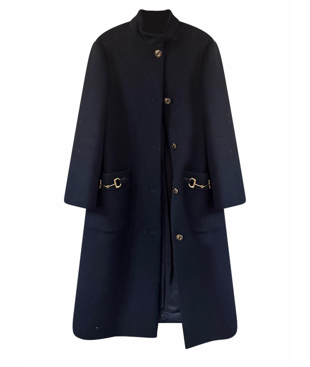 GUCCI Черное шерстяное пальто, фото 1