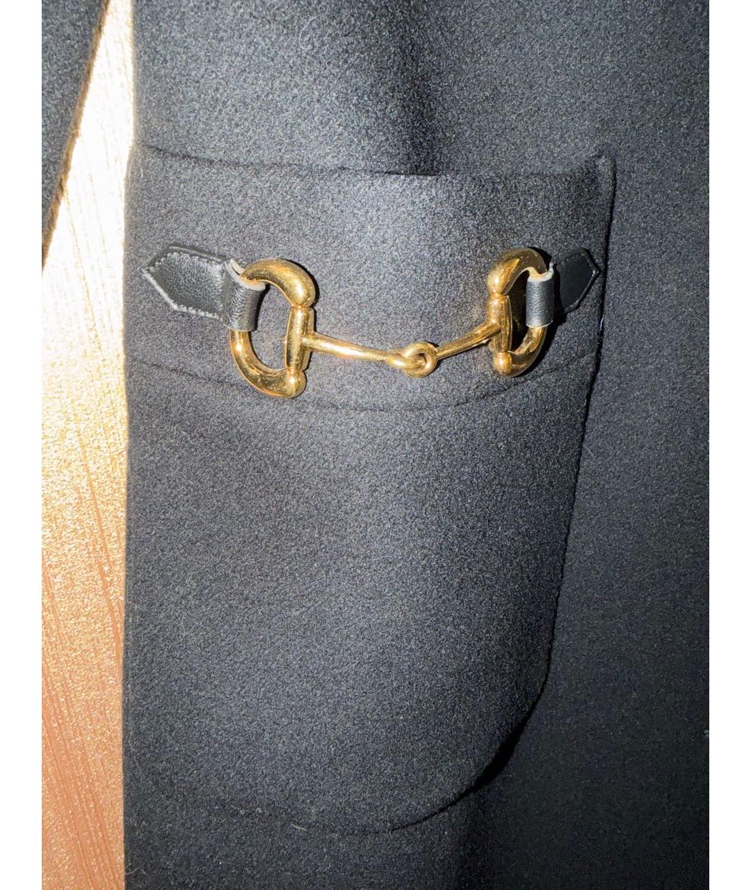 GUCCI Черное шерстяное пальто, фото 4