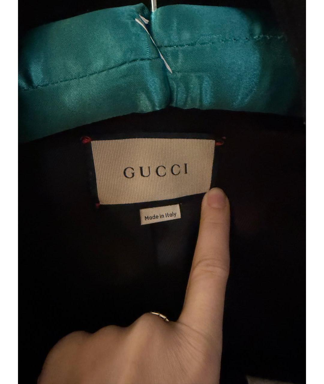 GUCCI Черное шерстяное пальто, фото 3