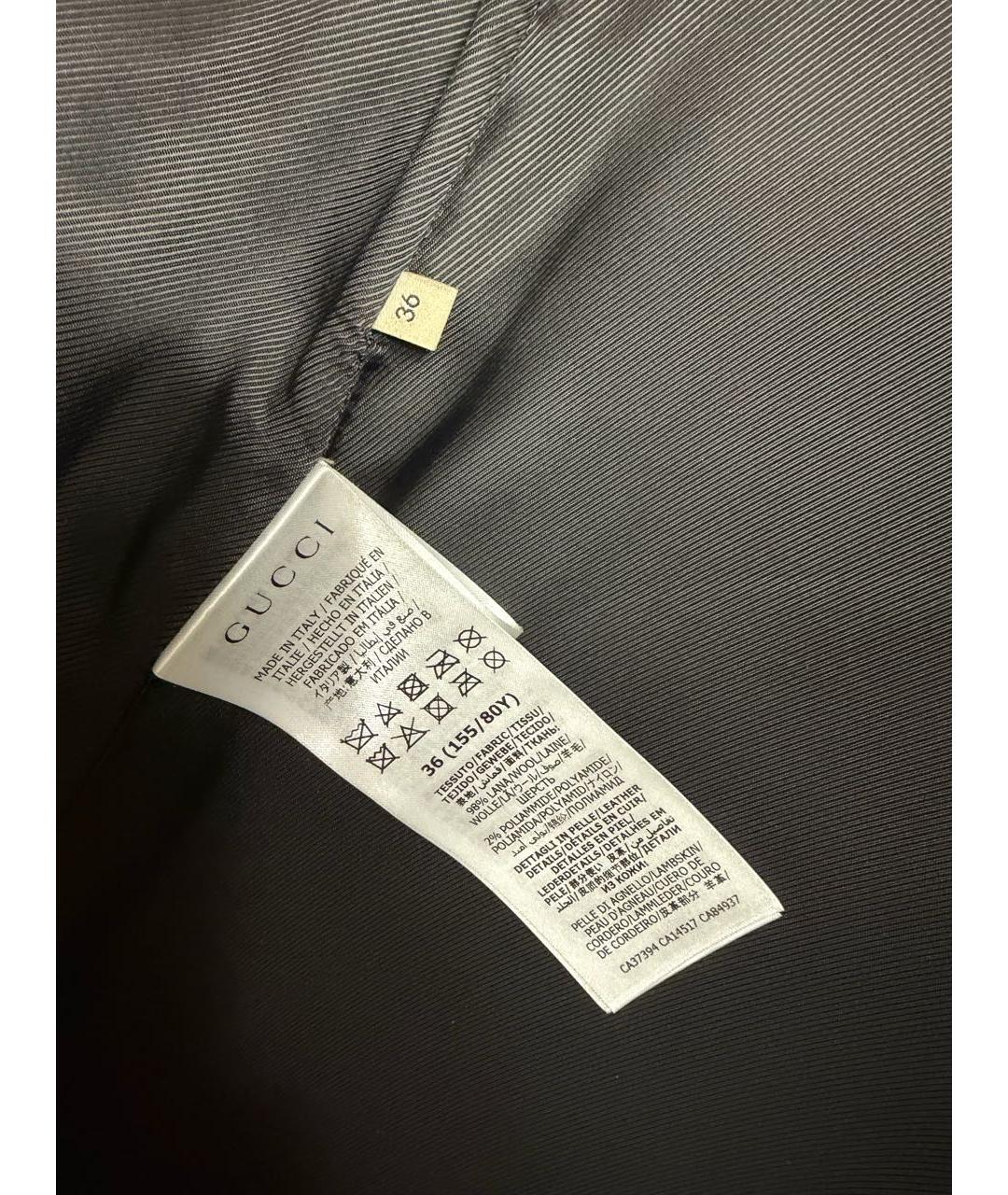GUCCI Черное шерстяное пальто, фото 5