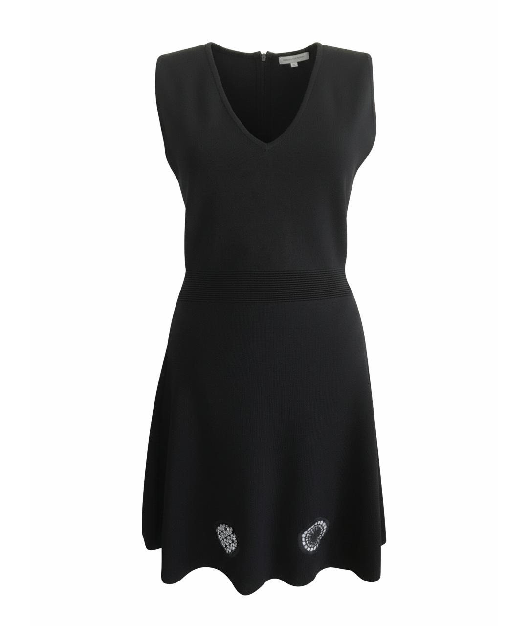 SANDRO Черное вискозное повседневное платье, фото 1