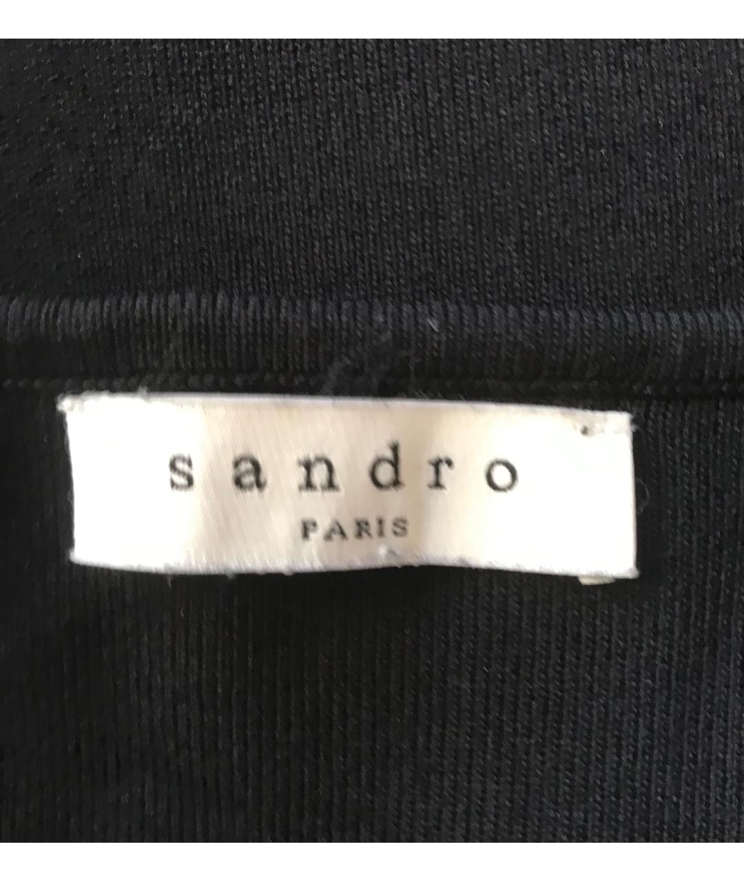 SANDRO Черное вискозное повседневное платье, фото 2