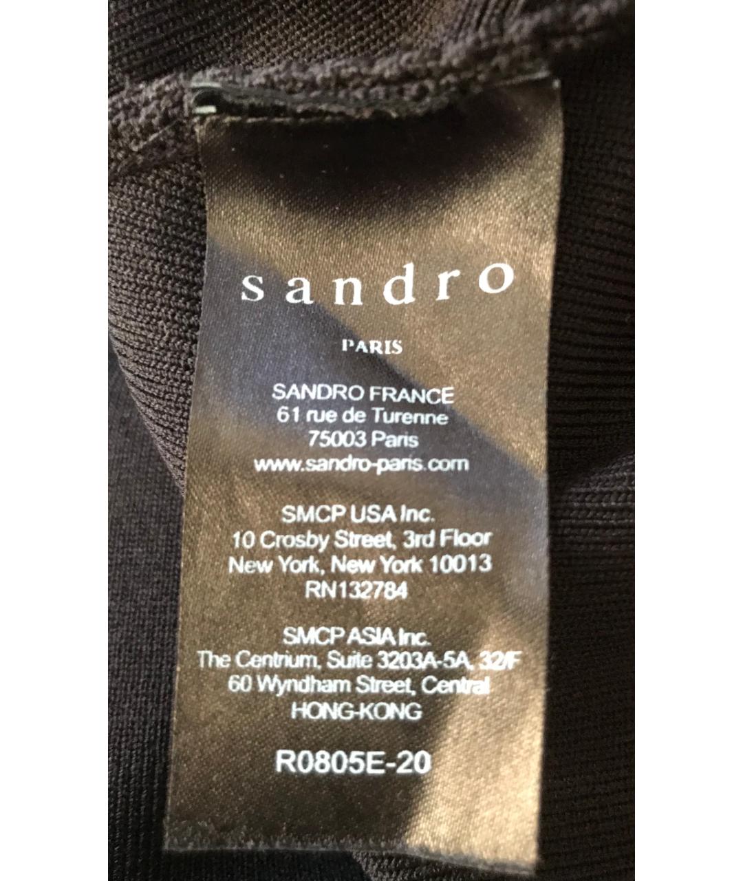 SANDRO Черное вискозное повседневное платье, фото 3