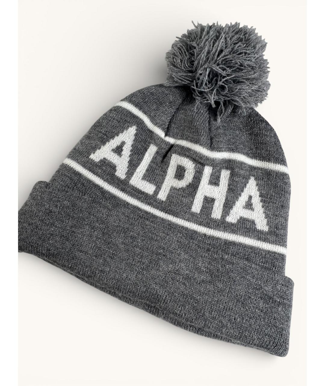 ALPHA INDUSTRIES Серая шапка, фото 3