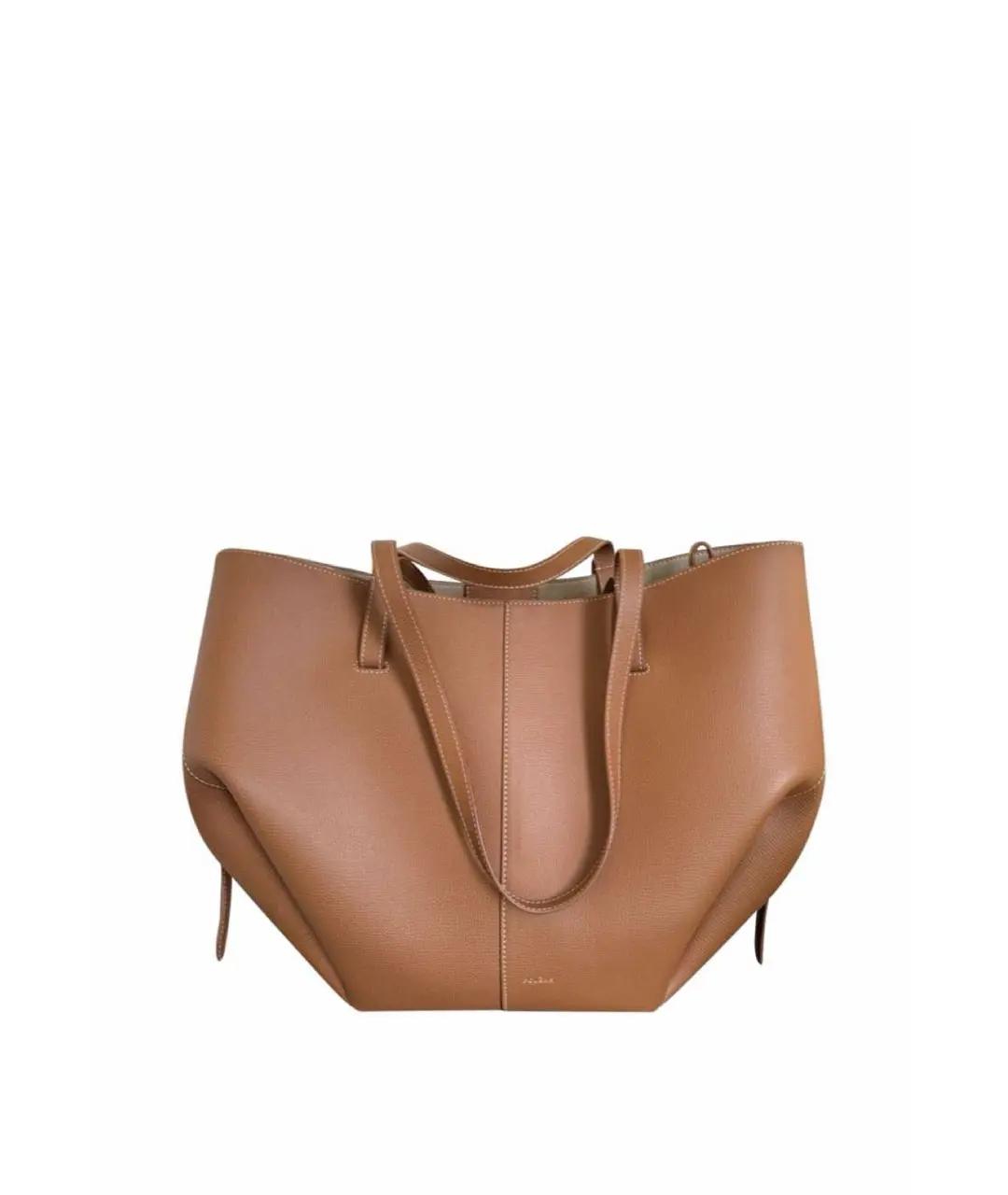 POLENE Коричневая кожаная сумка тоут, фото 1