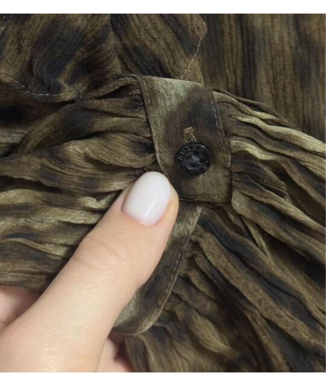 RALPH LAUREN Коричневая шелковая блузы, фото 2