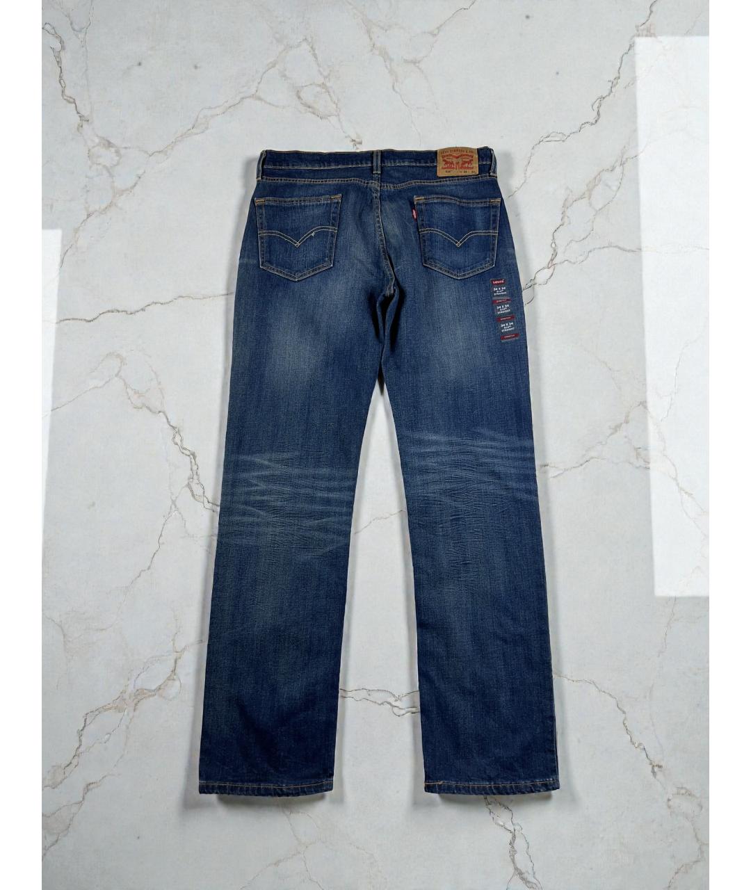 LEVI'S Синие хлопковые прямые джинсы, фото 2
