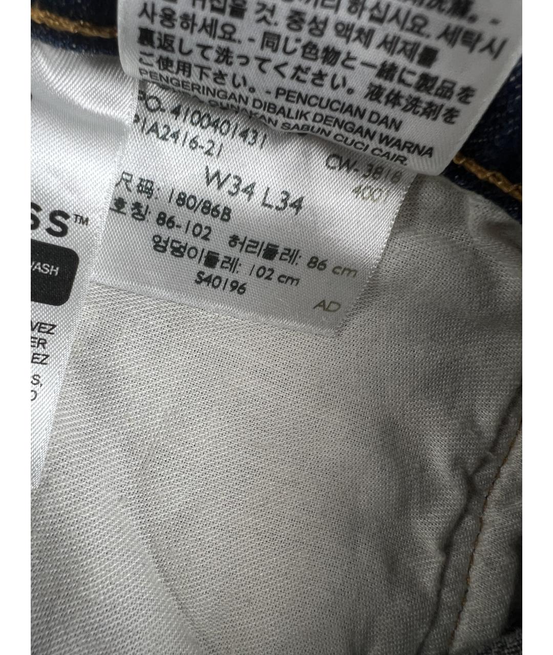 LEVI'S Синие хлопковые прямые джинсы, фото 8