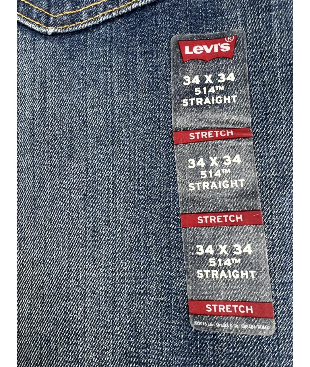 LEVI'S Синие хлопковые прямые джинсы, фото 4