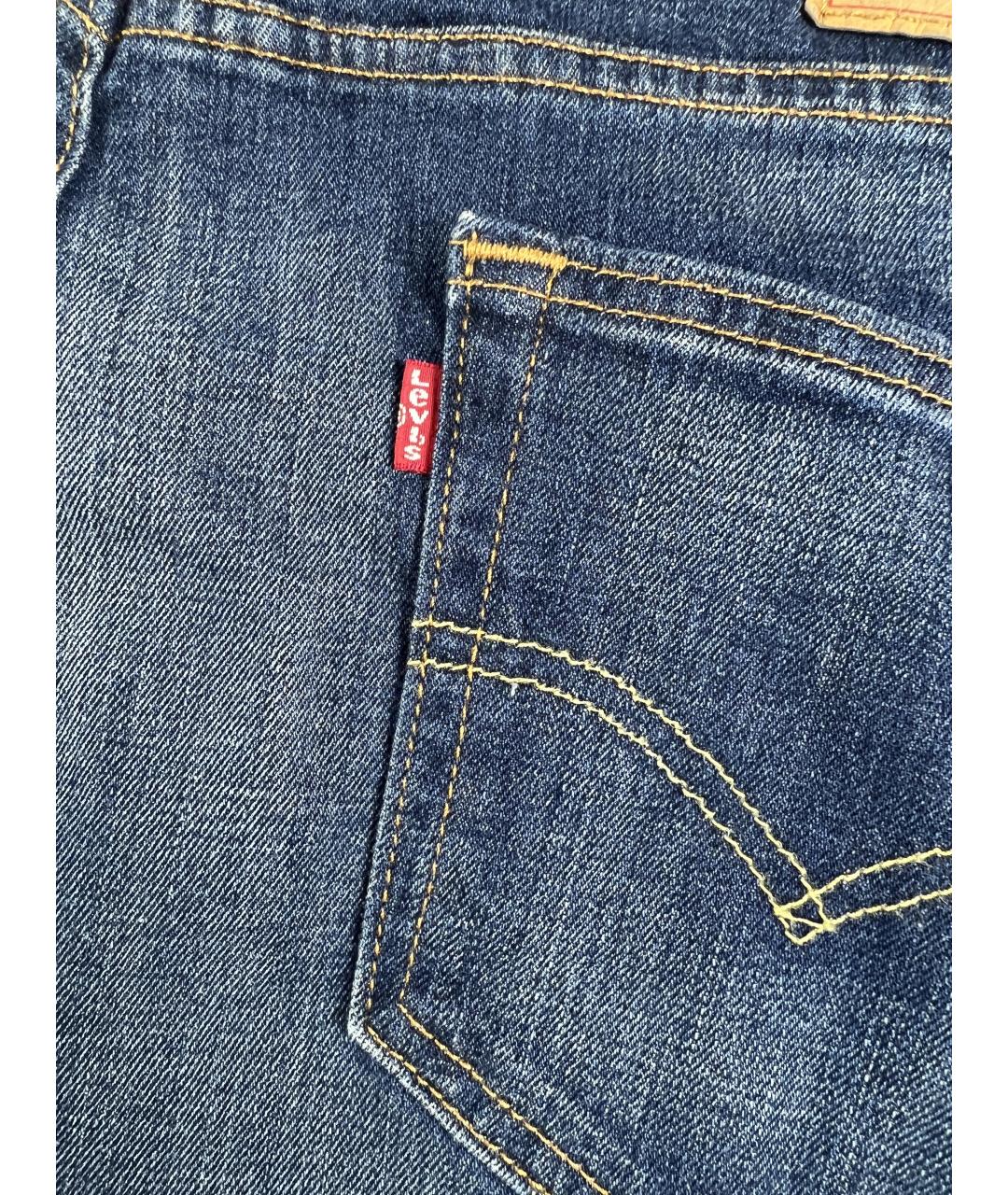 LEVI'S Синие хлопковые прямые джинсы, фото 3