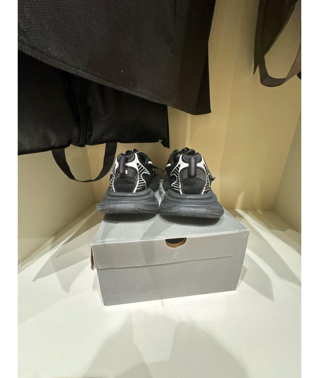 BALENCIAGA Черные текстильные высокие кроссовки / кеды, фото 4