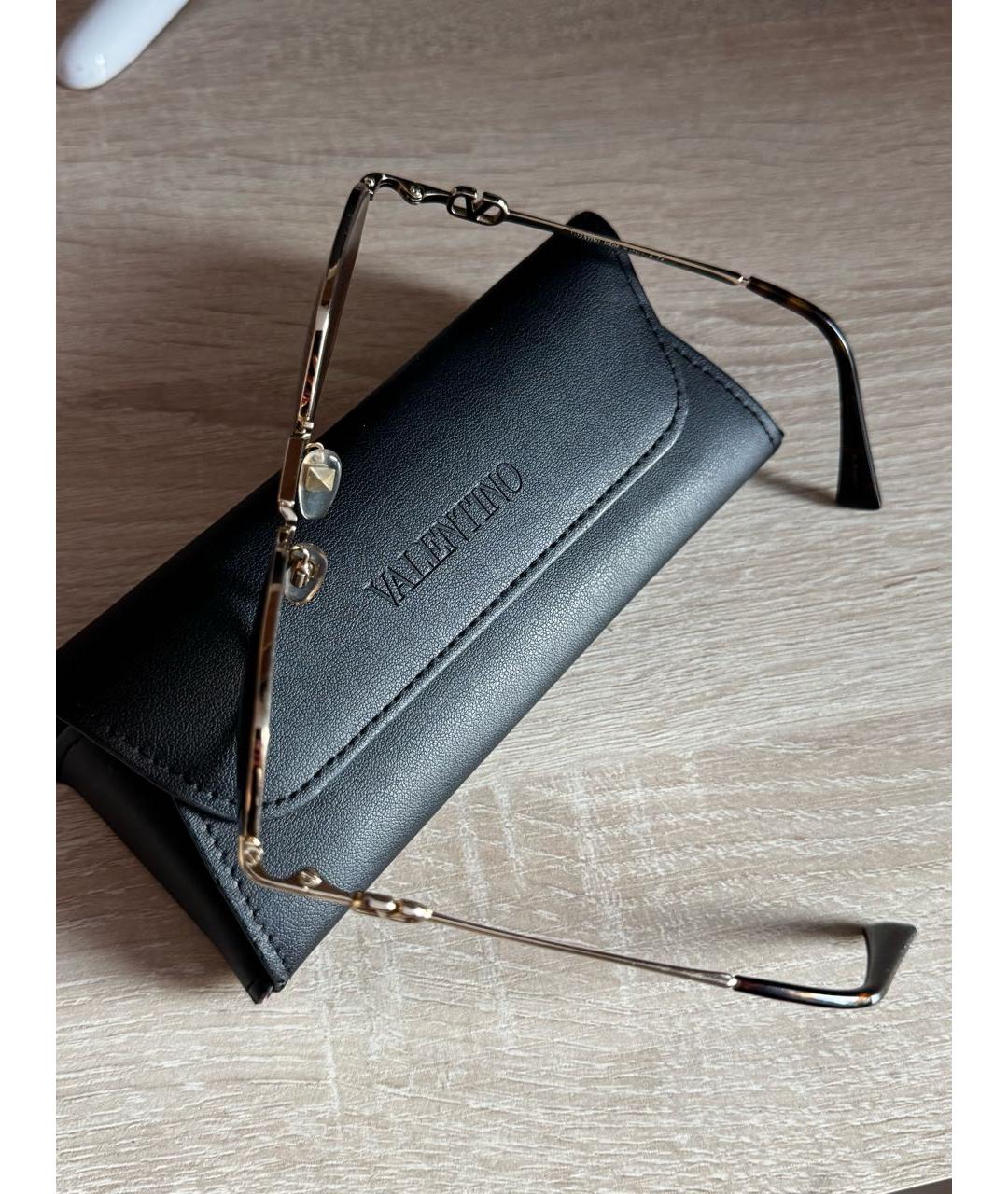 VALENTINO Коричневые металлические солнцезащитные очки, фото 8