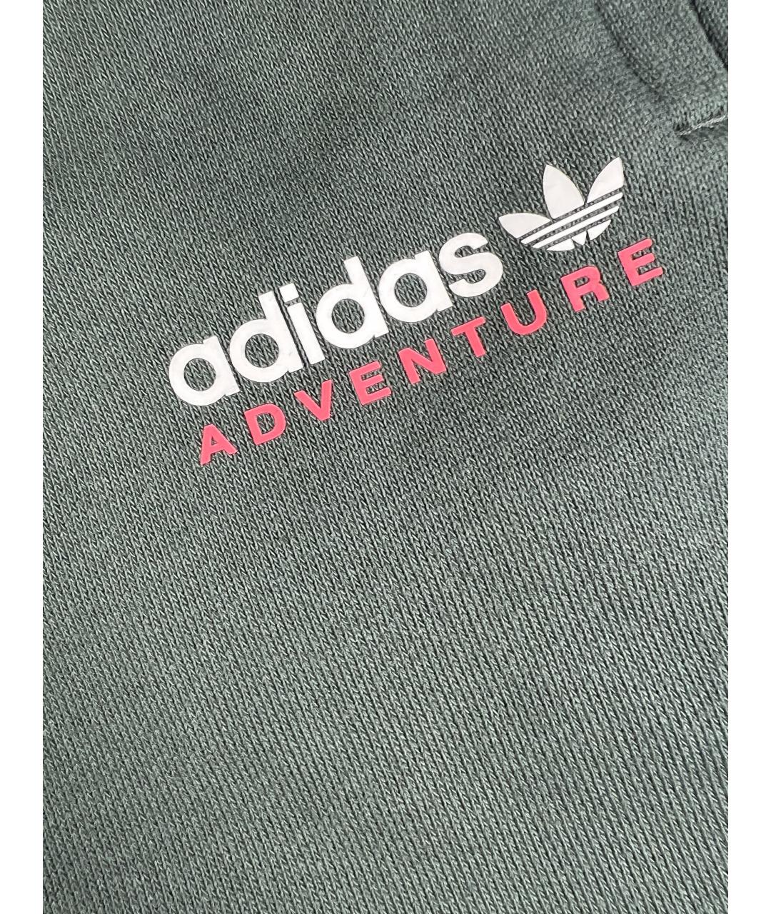 ADIDAS Зеленые хлопковые повседневные брюки, фото 2