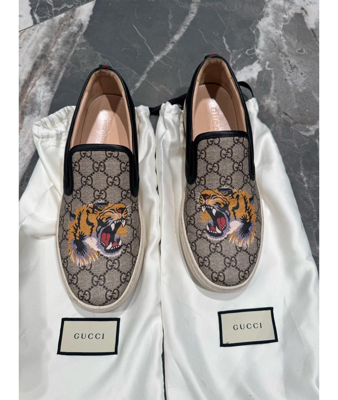 GUCCI Бежевые слипоны, фото 3