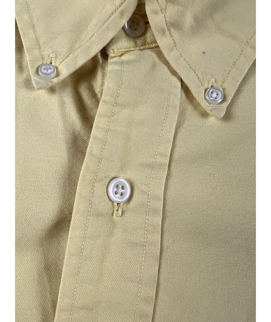 RALPH LAUREN Желтая хлопковая классическая рубашка, фото 3