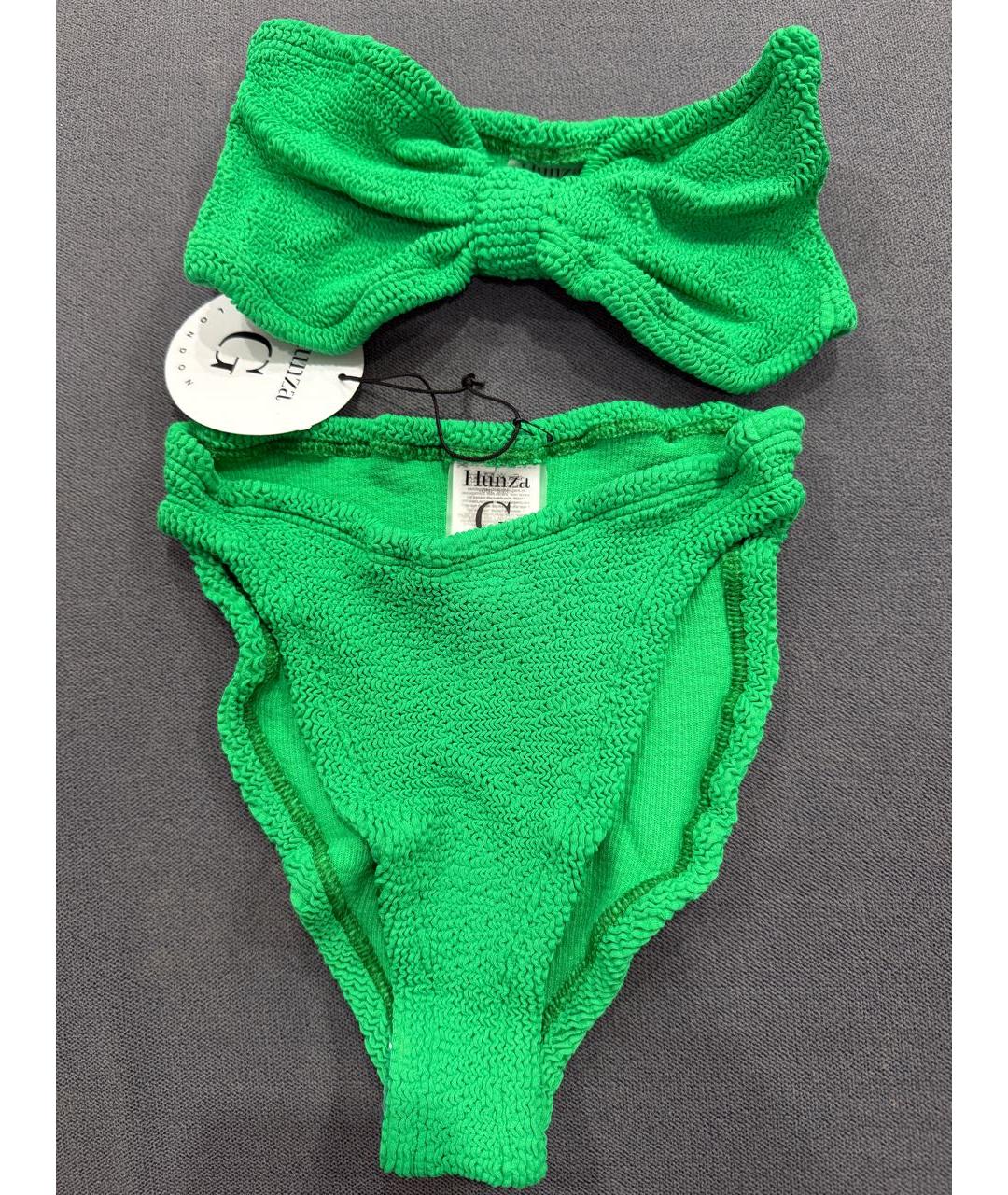 HUNZA G Зеленый полиамидовый купальник, фото 2