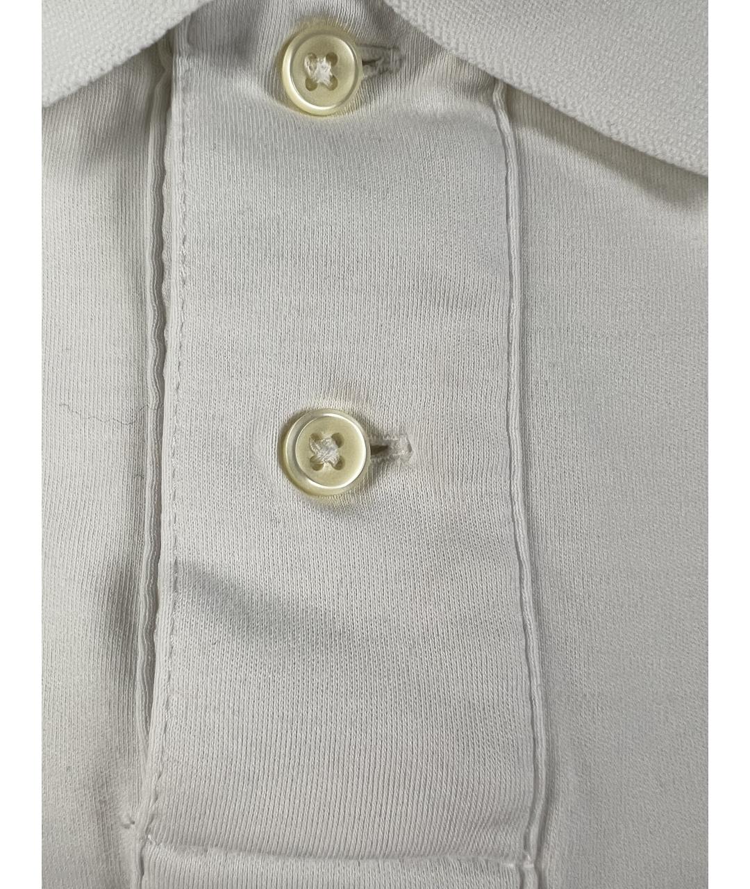 RALPH LAUREN Белое хлопковое поло с длинным рукавом, фото 3