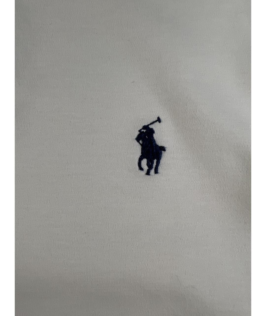 RALPH LAUREN Белое хлопковое поло с длинным рукавом, фото 2