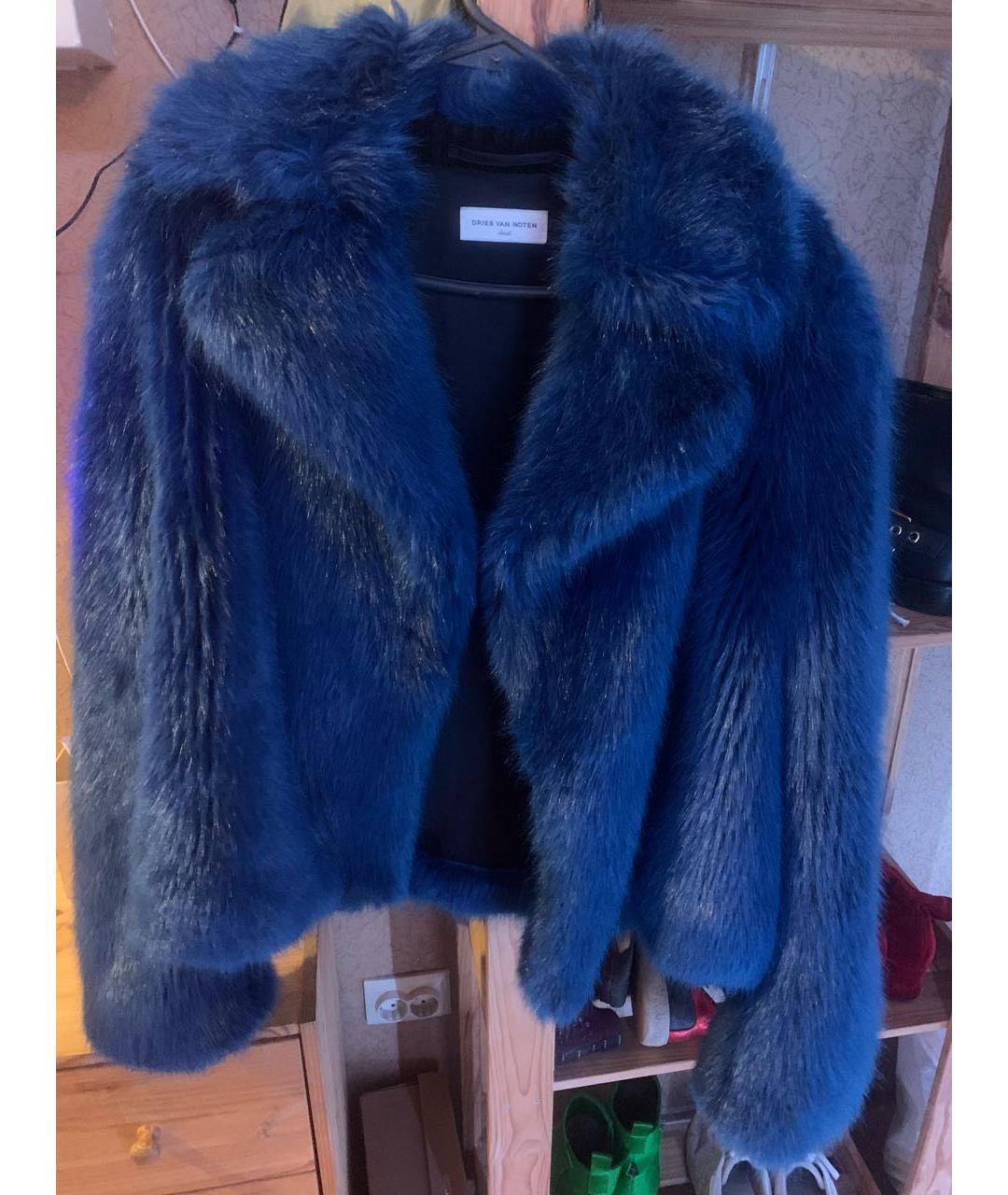 DRIES VAN NOTEN Темно-синяя шуба, фото 6