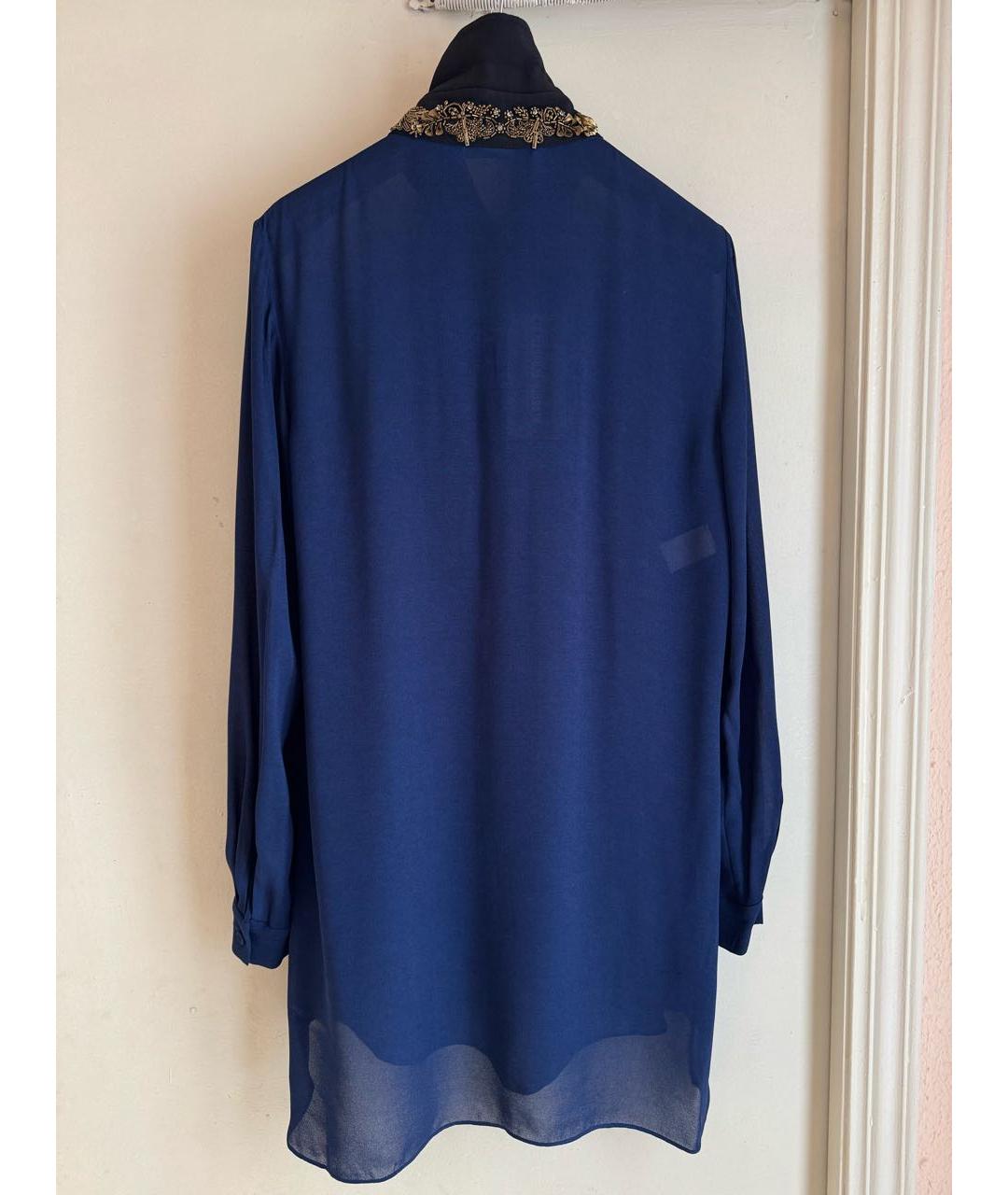 ALBERTA FERRETTI Темно-синяя вискозная блузы, фото 4