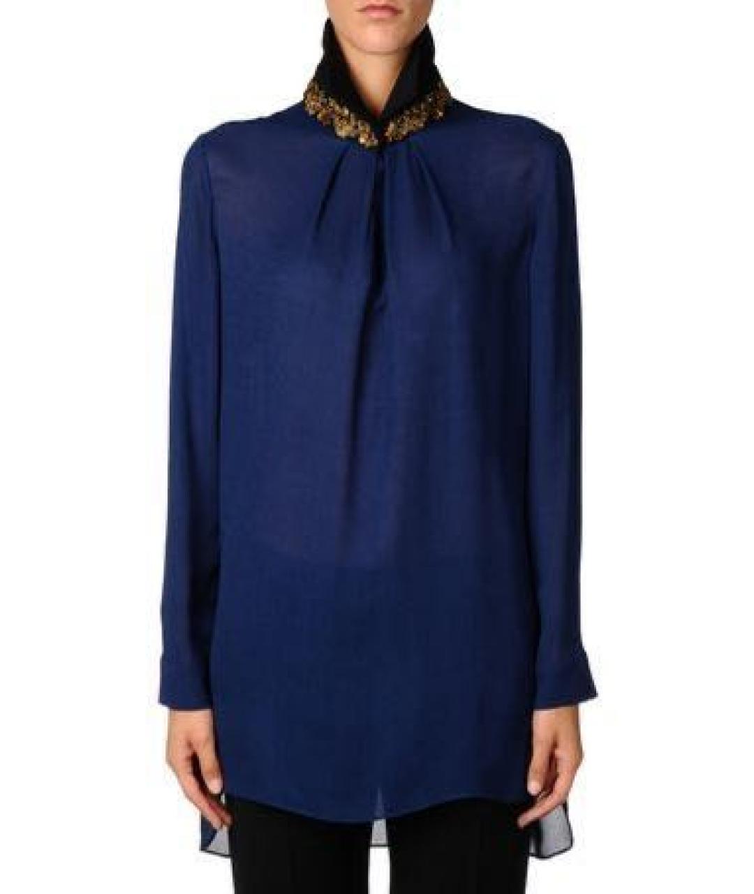 ALBERTA FERRETTI Темно-синяя вискозная блузы, фото 2