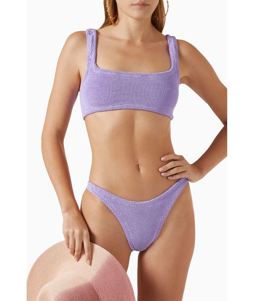 HUNZA G Фиолетовый полиамидовый купальник, фото 2