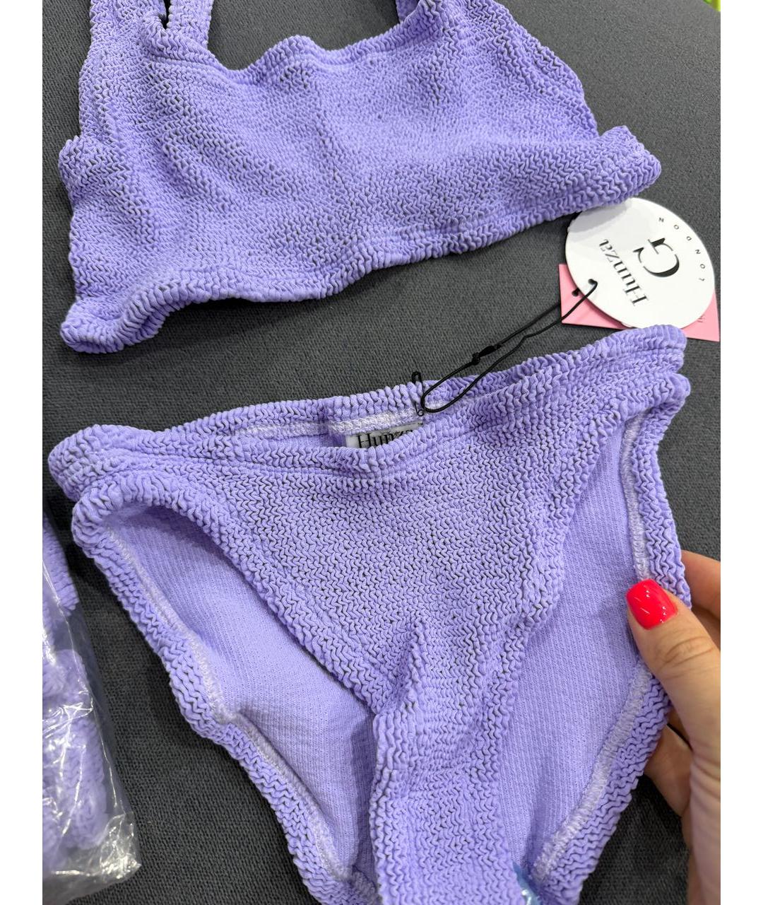 HUNZA G Фиолетовый полиамидовый купальник, фото 5