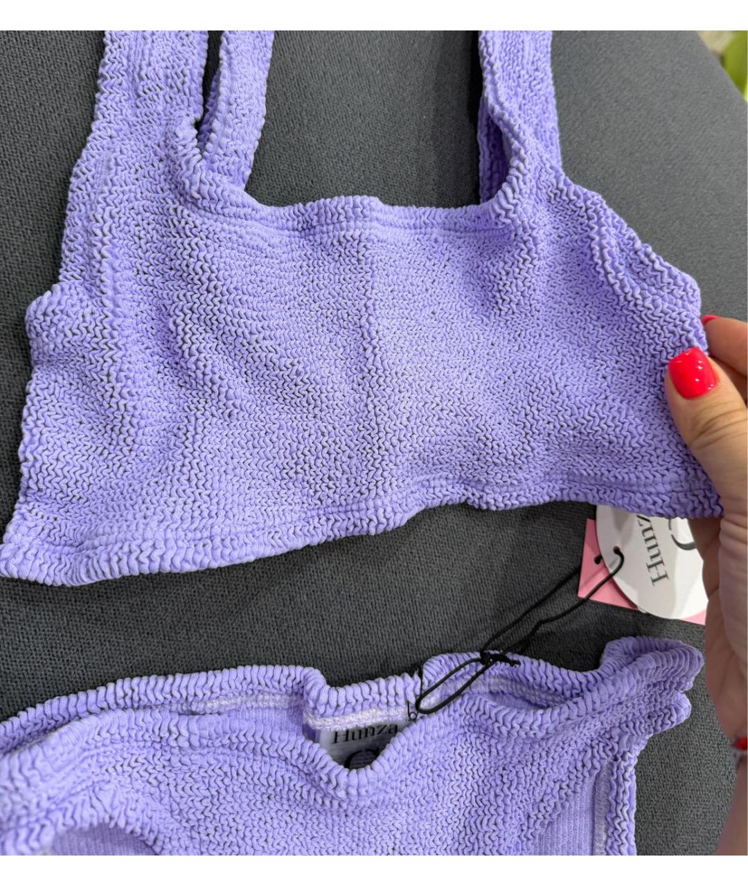 HUNZA G Фиолетовый полиамидовый купальник, фото 6